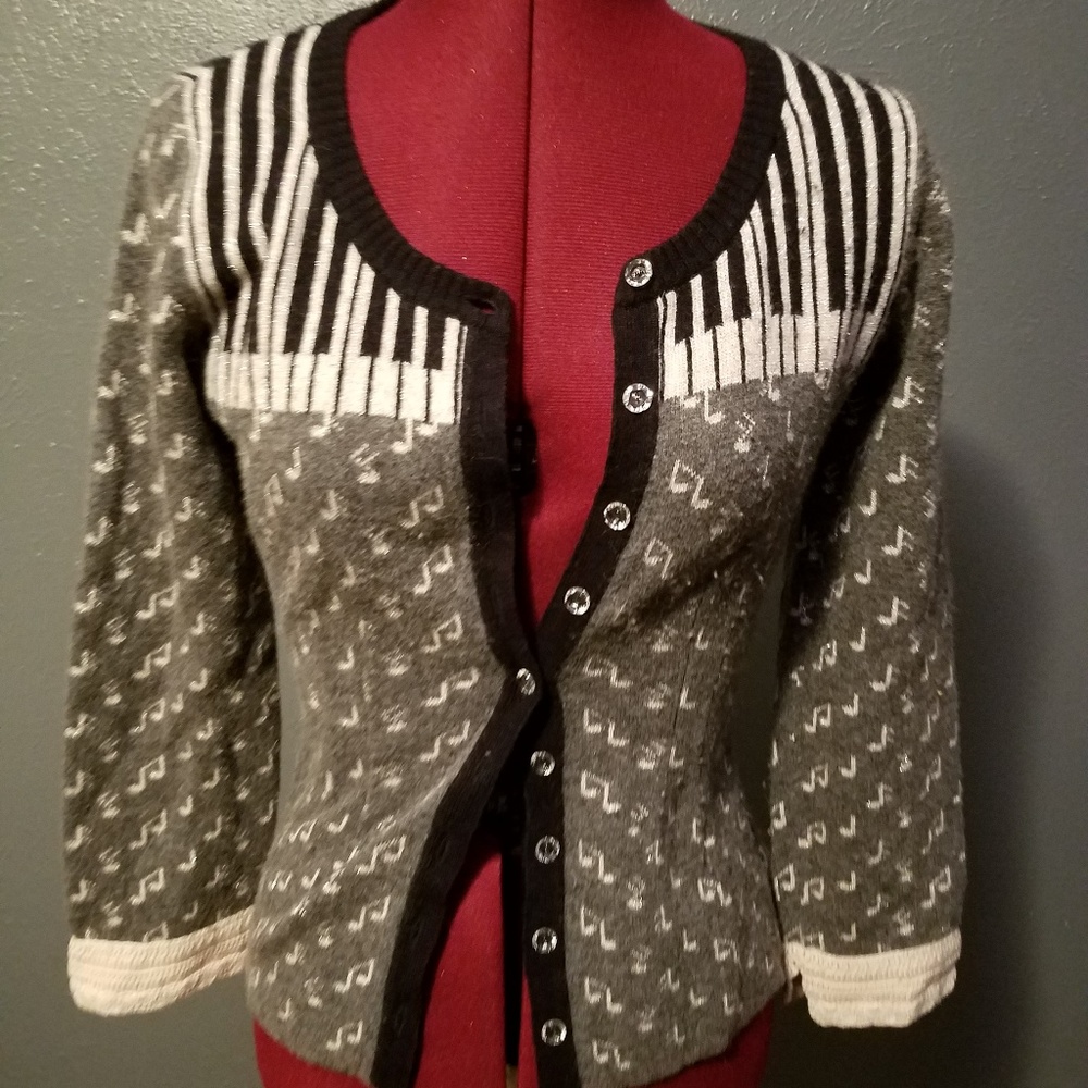 Rare Anthropologie Field & Flower piano cardigan